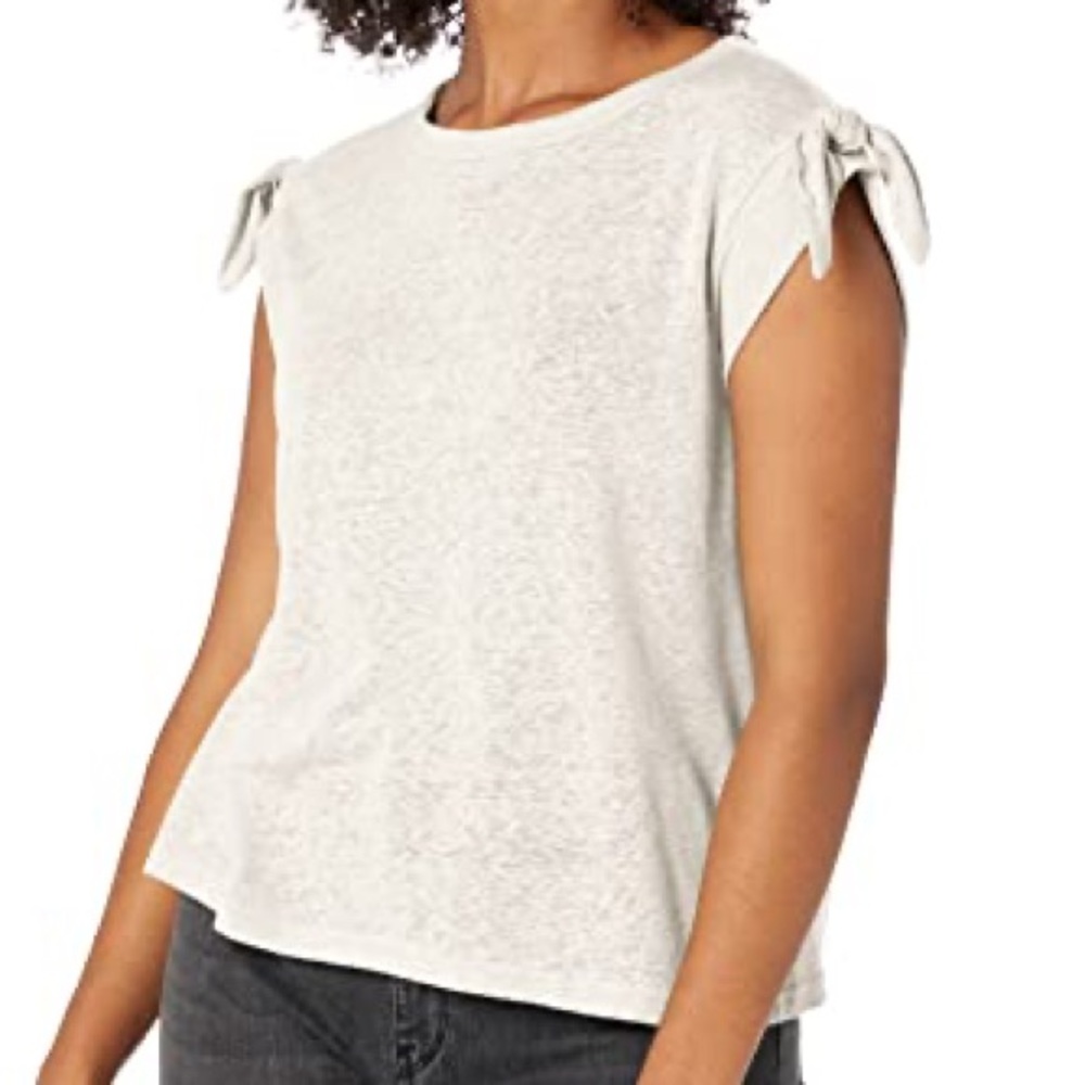 Ella Moss Woman’s White Tie Shoulder Knitted Top